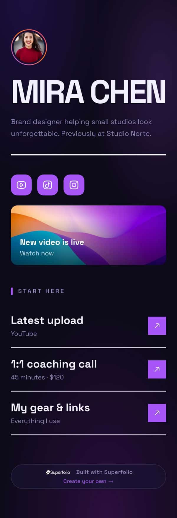 Ultraviolet SUPERFOLIO template